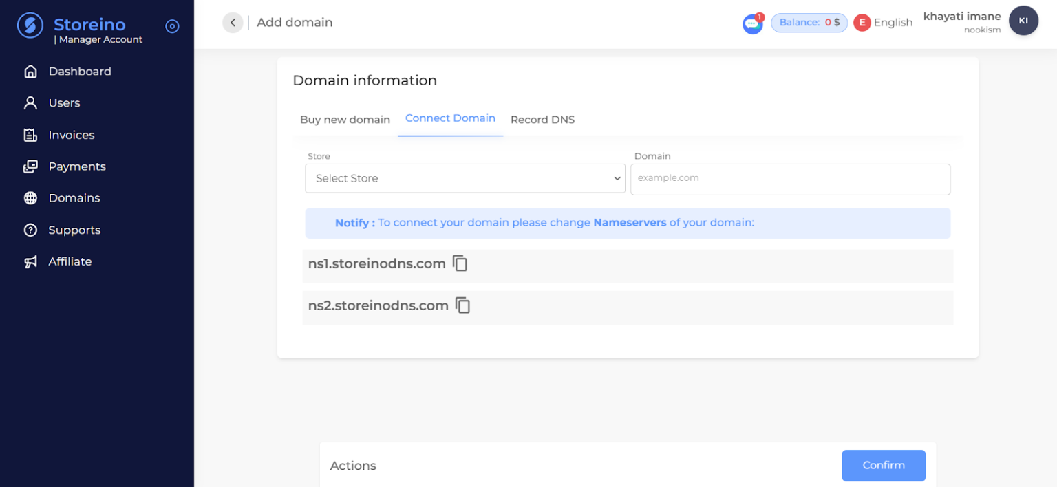 Adding a Domain Name to Your Store - Storeino Helper Documentation