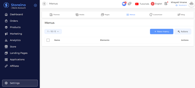 Adding a Menu and Links - Storeino Helper Documentation